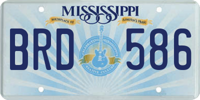 MS license plate BRD586