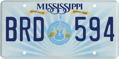 MS license plate BRD594