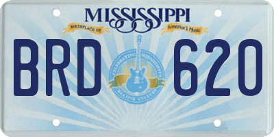 MS license plate BRD620