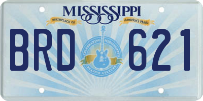 MS license plate BRD621
