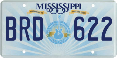 MS license plate BRD622