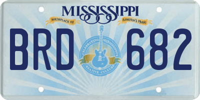 MS license plate BRD682