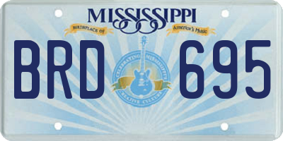 MS license plate BRD695