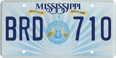MS license plate BRD710