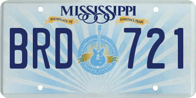 MS license plate BRD721