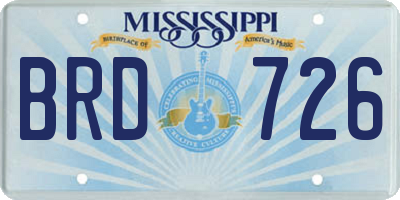 MS license plate BRD726