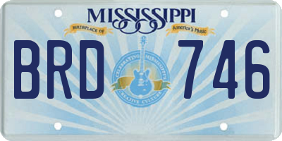 MS license plate BRD746