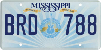 MS license plate BRD788