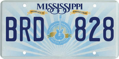 MS license plate BRD828