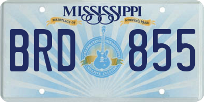 MS license plate BRD855