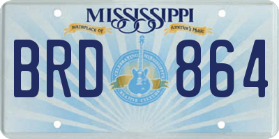 MS license plate BRD864