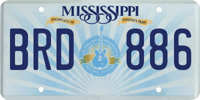 MS license plate BRD886