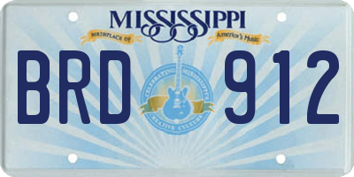 MS license plate BRD912