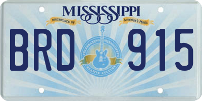 MS license plate BRD915