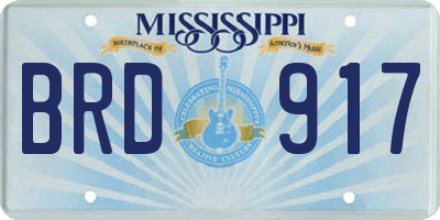 MS license plate BRD917