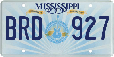 MS license plate BRD927