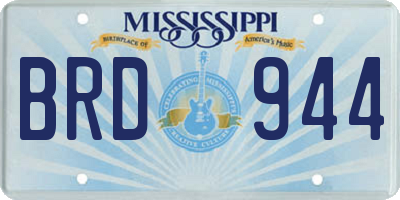MS license plate BRD944