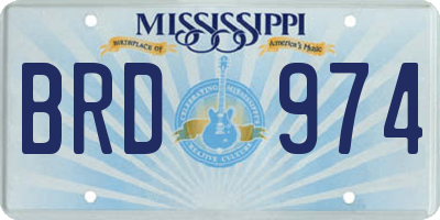 MS license plate BRD974