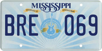 MS license plate BRE069