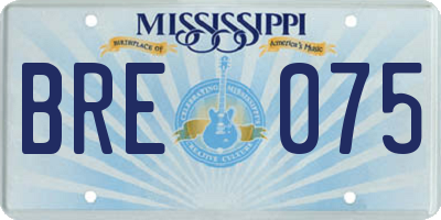 MS license plate BRE075