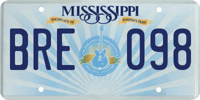 MS license plate BRE098