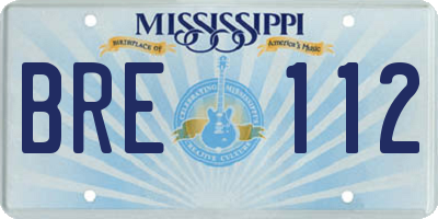 MS license plate BRE112