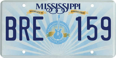 MS license plate BRE159