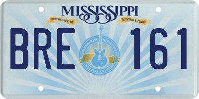 MS license plate BRE161