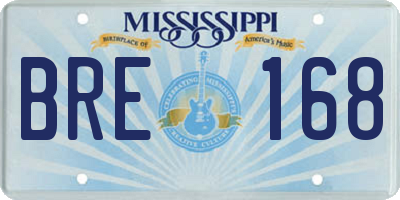 MS license plate BRE168