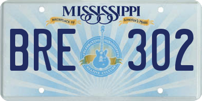MS license plate BRE302