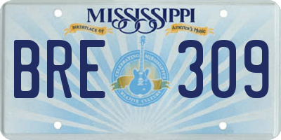 MS license plate BRE309
