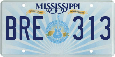 MS license plate BRE313