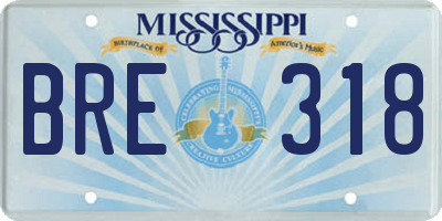 MS license plate BRE318