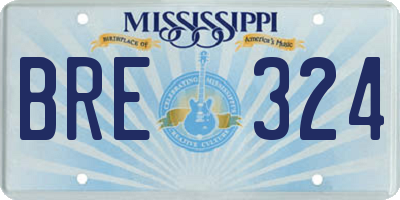 MS license plate BRE324