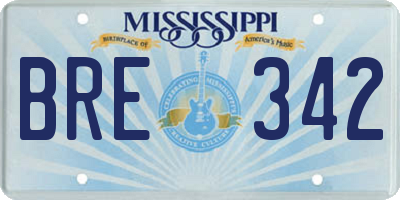 MS license plate BRE342