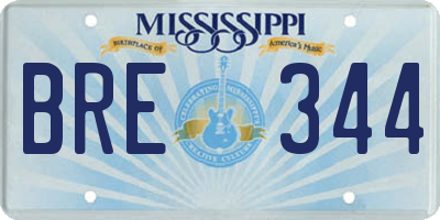 MS license plate BRE344