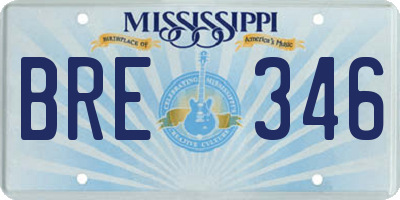 MS license plate BRE346