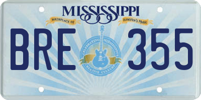 MS license plate BRE355