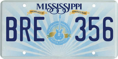 MS license plate BRE356