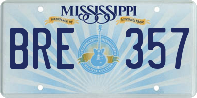 MS license plate BRE357