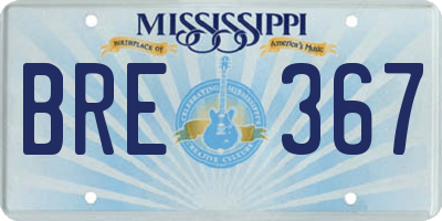MS license plate BRE367