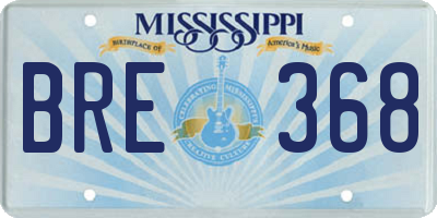 MS license plate BRE368