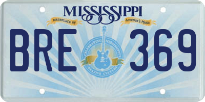MS license plate BRE369
