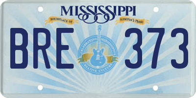 MS license plate BRE373