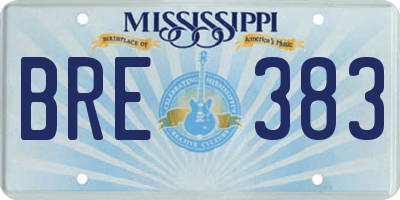 MS license plate BRE383