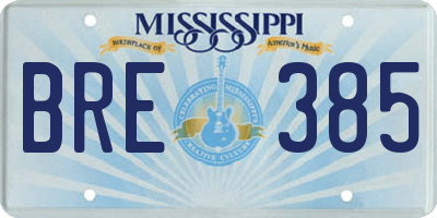 MS license plate BRE385