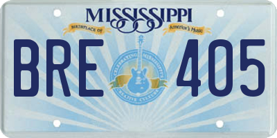 MS license plate BRE405