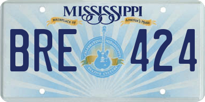 MS license plate BRE424