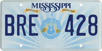 MS license plate BRE428