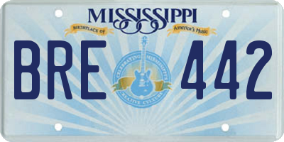 MS license plate BRE442